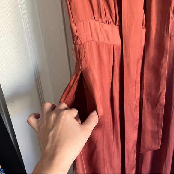 Satin dress, cute midi dress for dining out, formal events dress - Picture 9 of 10